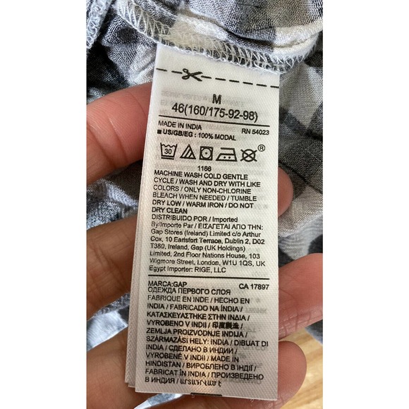 NWT GAP Gingham Check Long Sleeve Peplum Blouse M - Picture 4 of 7